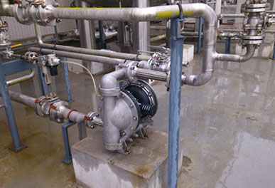 气动双隔膜泵安装案例图