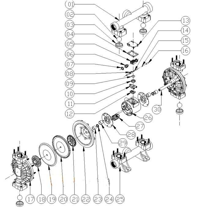 隔膜泵部件图解