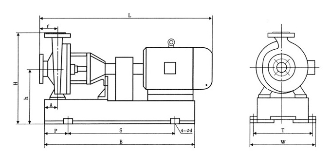 氟塑料衬里离心泵安装尺寸图