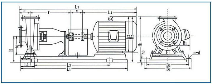 卧式清水离心泵安装尺寸图