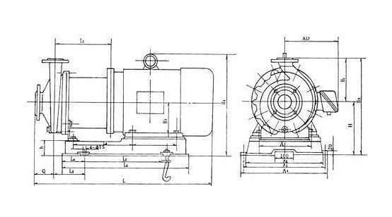 磁力离心泵安装尺寸图