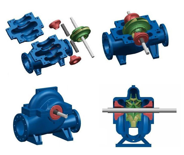 单级双吸离心泵组装图