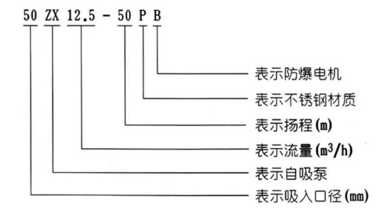 ZX耐腐蚀自吸泵型号意义图片