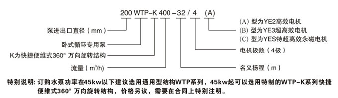 卧式节能泵型号说明图