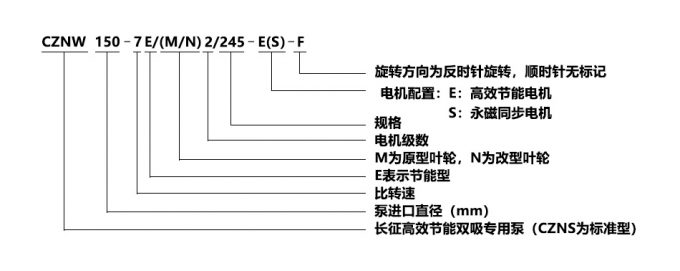 高效节能双吸泵型号说明图片