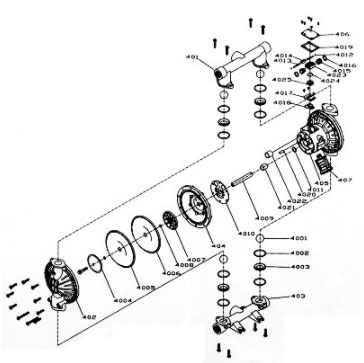 气动隔膜泵结构示意图