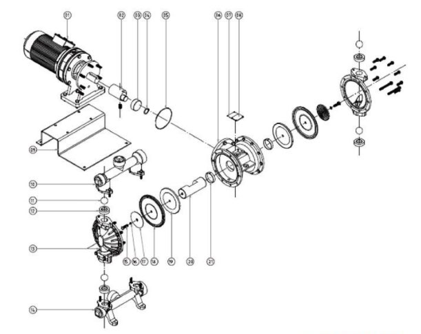 电动隔膜泵拆装图