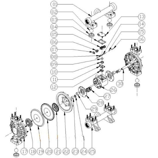 QBY隔膜泵配件图