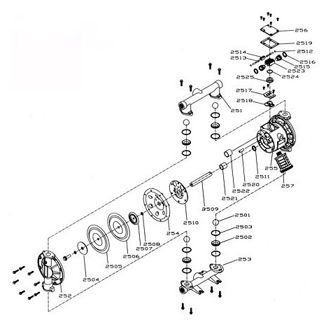 气动隔膜泵分解图