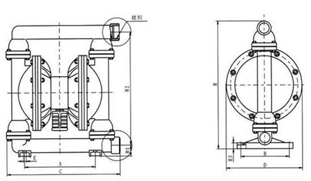 工程塑料隔膜泵安装尺寸图片