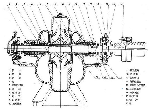 单级双吸离心泵的结构图片